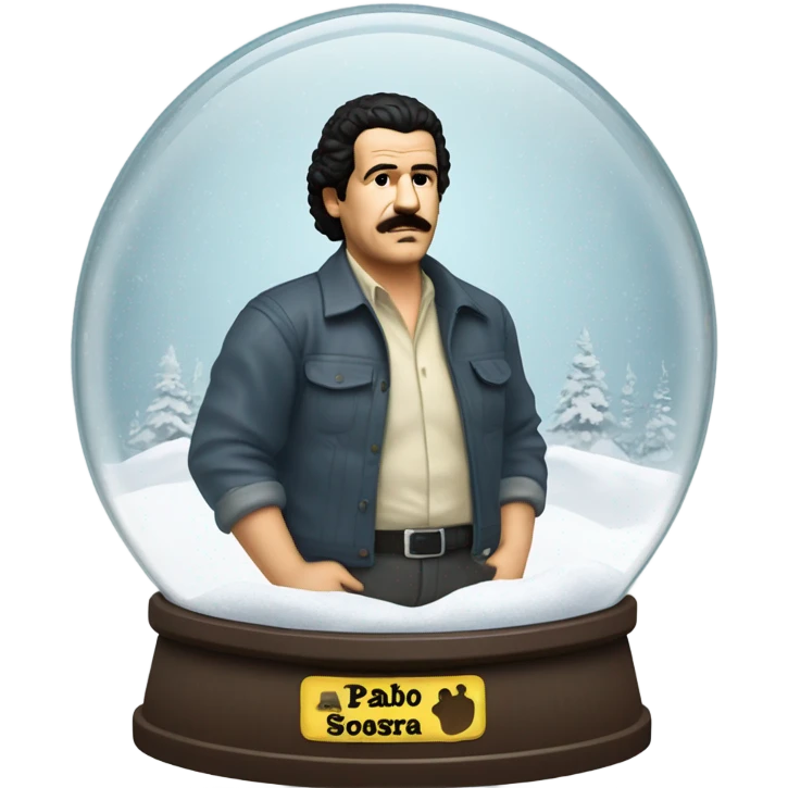 pablo escobar in snowing ball emoji