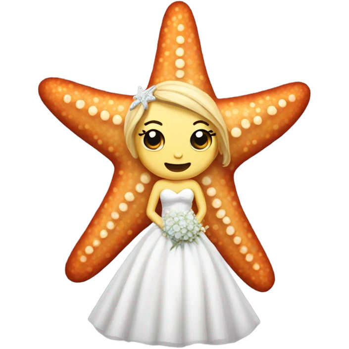 Starfish wearing a wedding dress emoji