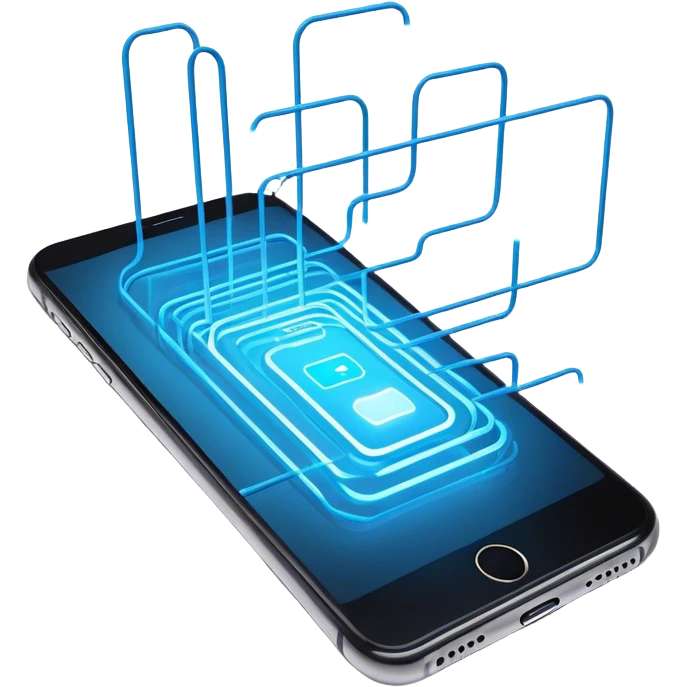 iphone screens connected by lines  emoji