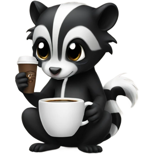 Skunk drinking coffee emoji