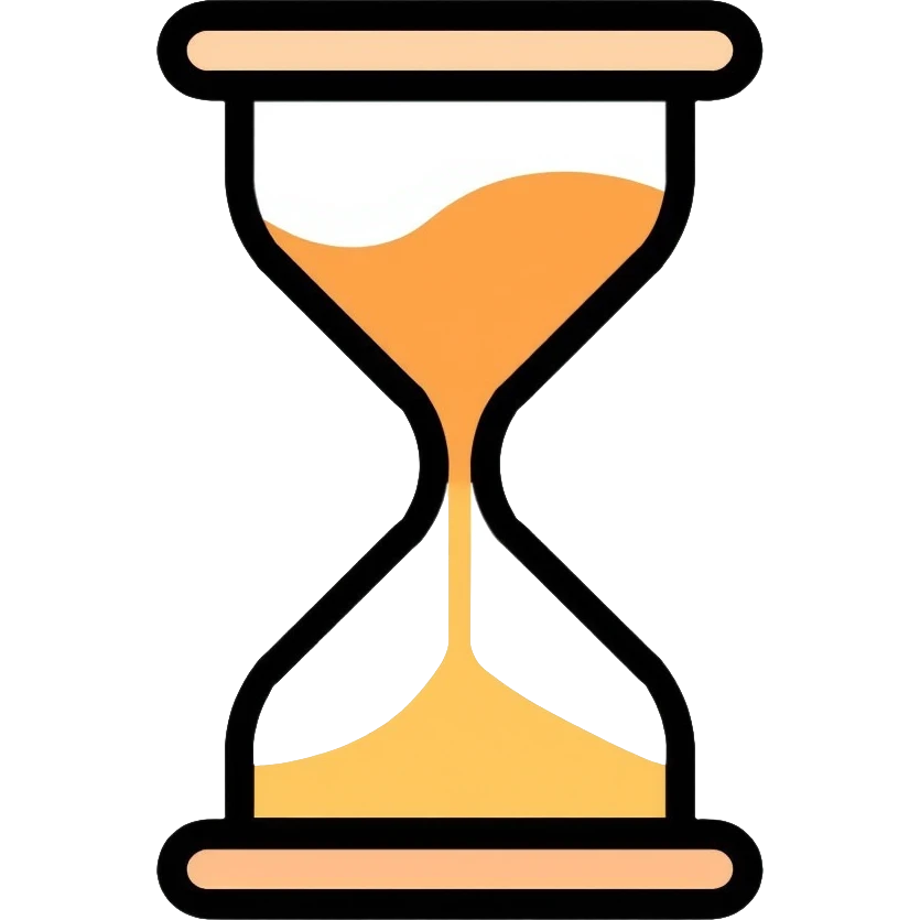 minimalist hourglass icon with simple clean lines, very minimal design emoji