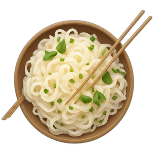 Rice noodles mixed with mashed potatoes emoji