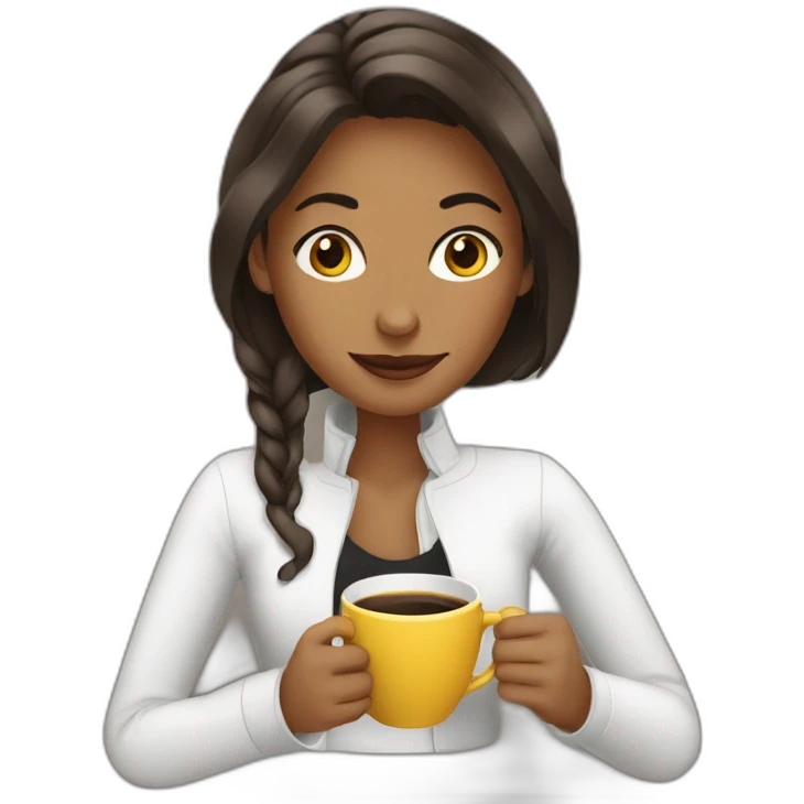 woman graphic designer drinking coffee emoji