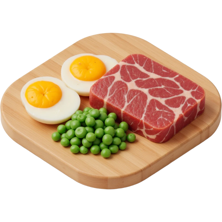 meat and eggs and peas emoji