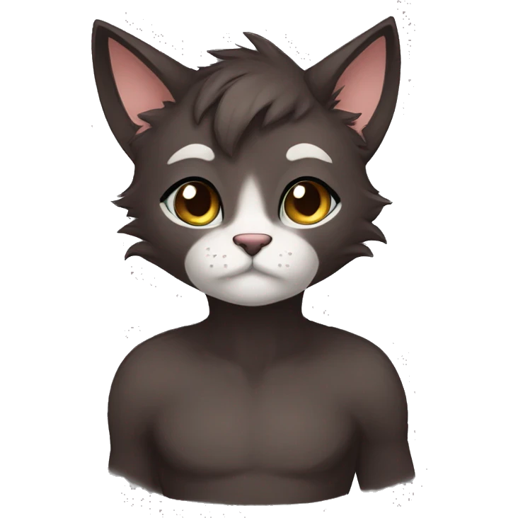 Anthro Shy Cute Cool Edgy Pretty Dark Brown Furry Feline Animal Anthro Sona emoji