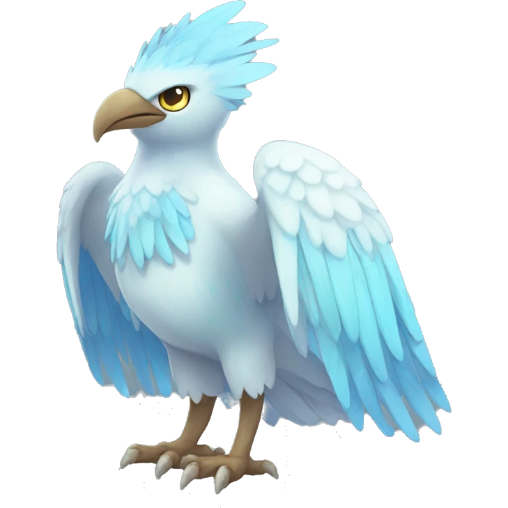 Fantasy legendary godly ice bird Fakemon full body emoji