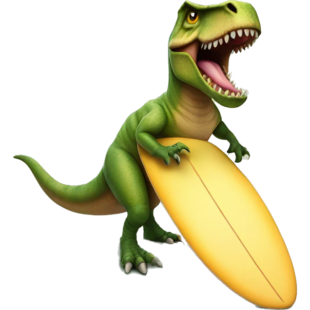 T Rex riding surfboard emoji