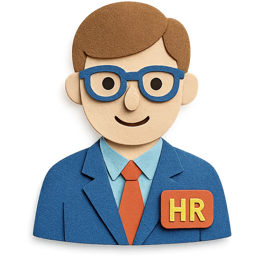 paper craft style HR manager emoji