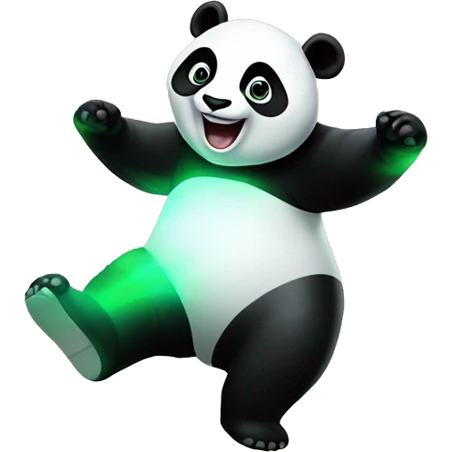 Panda dancing while it’s glowing energy  emoji
