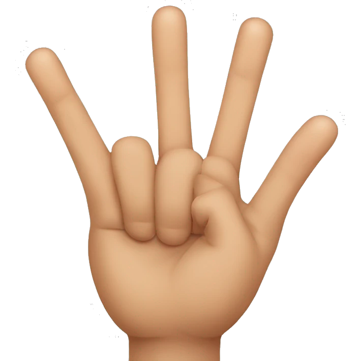 Three fingers up  emoji