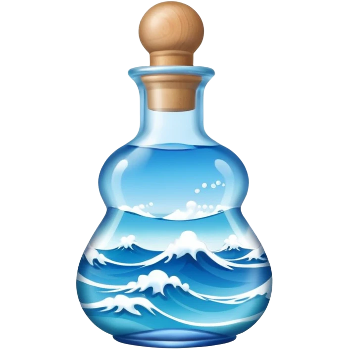 small aroma bottle with calm waves above emoji