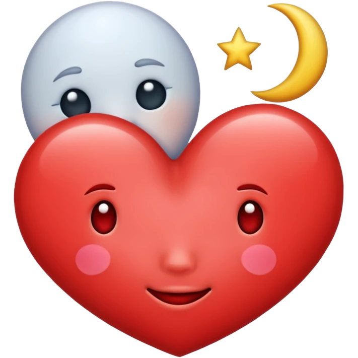 Heart and moon emoji emoji