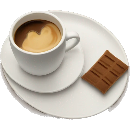 Top view coffee and protein bar on a small plate  emoji
