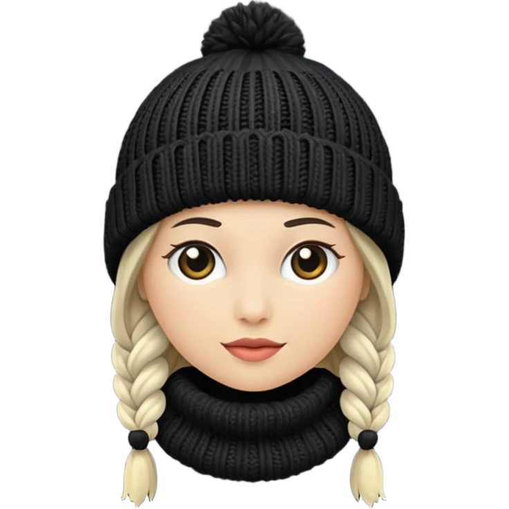 Winter Knit Hat black emoji