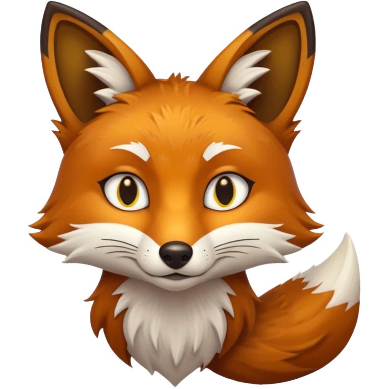 a brown fox with yellow eyes emoji emoji