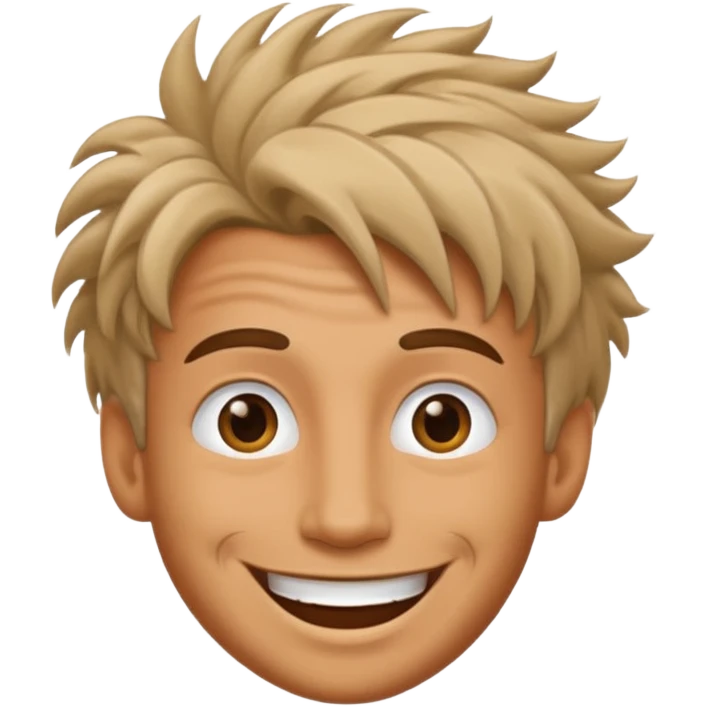 Happy Man strange hair head emoji