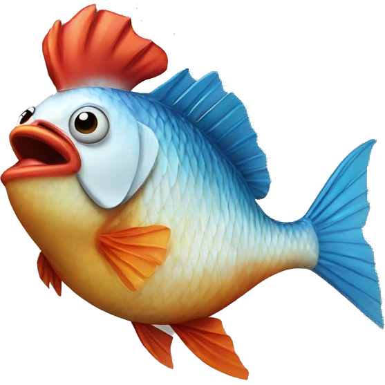 smoking chicken fish emoji