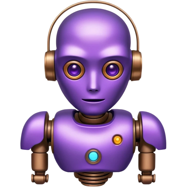 purple robot with tattoo emoji
