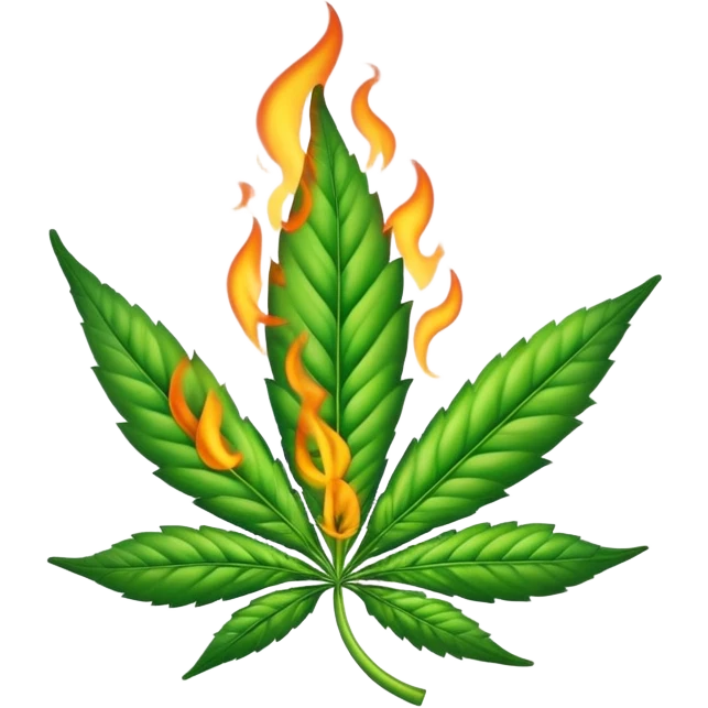 burning marijuana leaf emoji