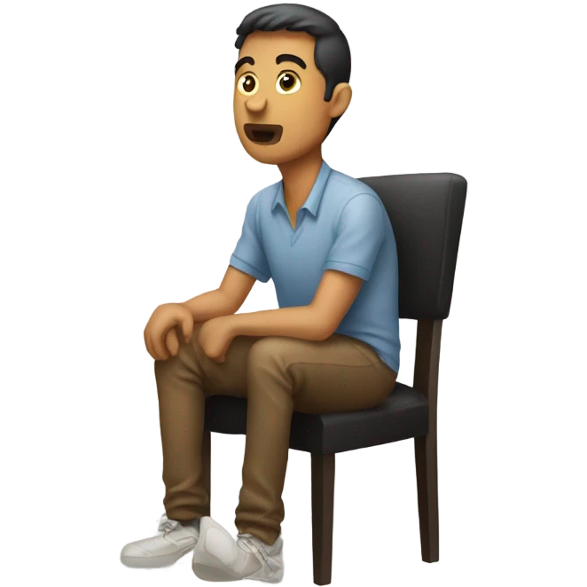 guy sitting on human chair emoji