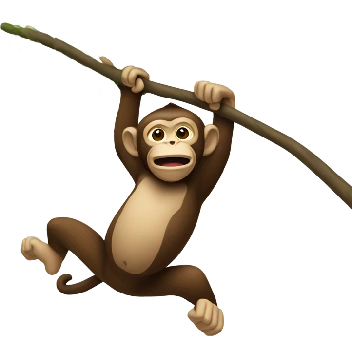 Monkey swinging from a tree emoji