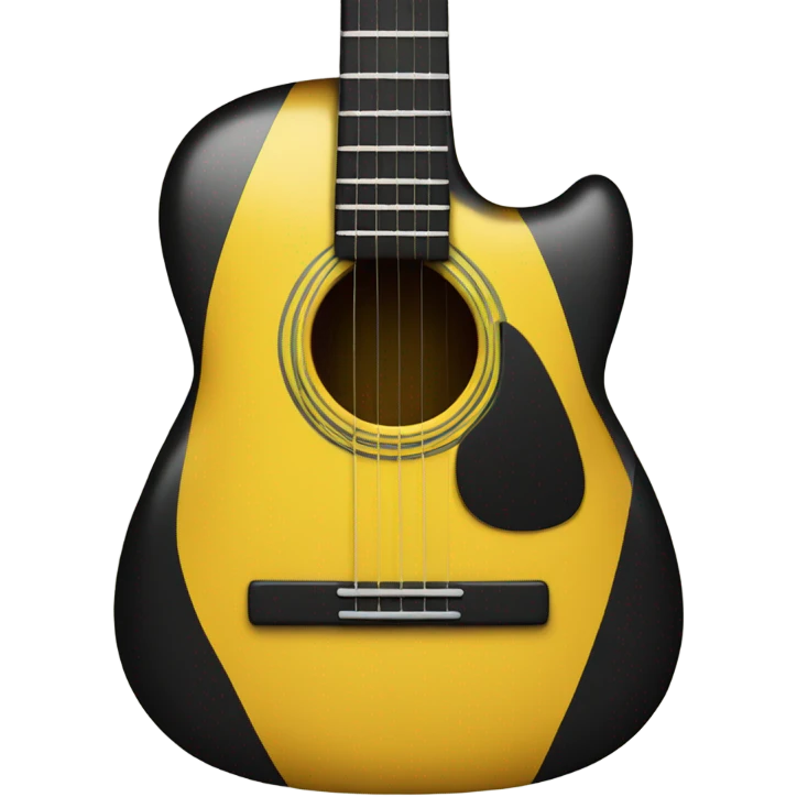 Yellow and black striped guitar emoji
