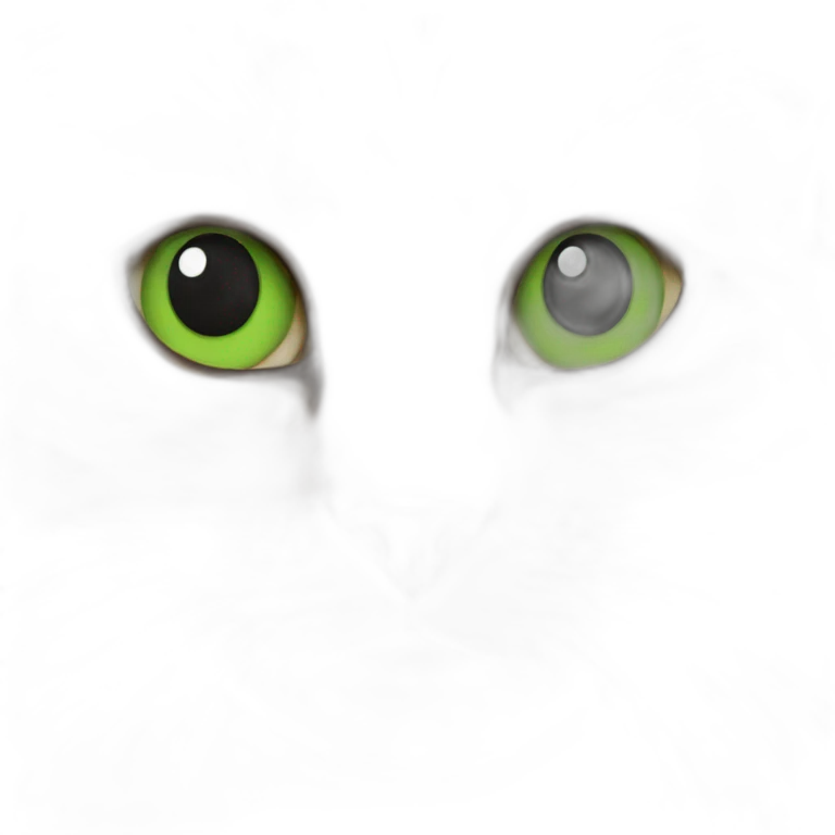 Cat half orange et black with green eyes emoji
