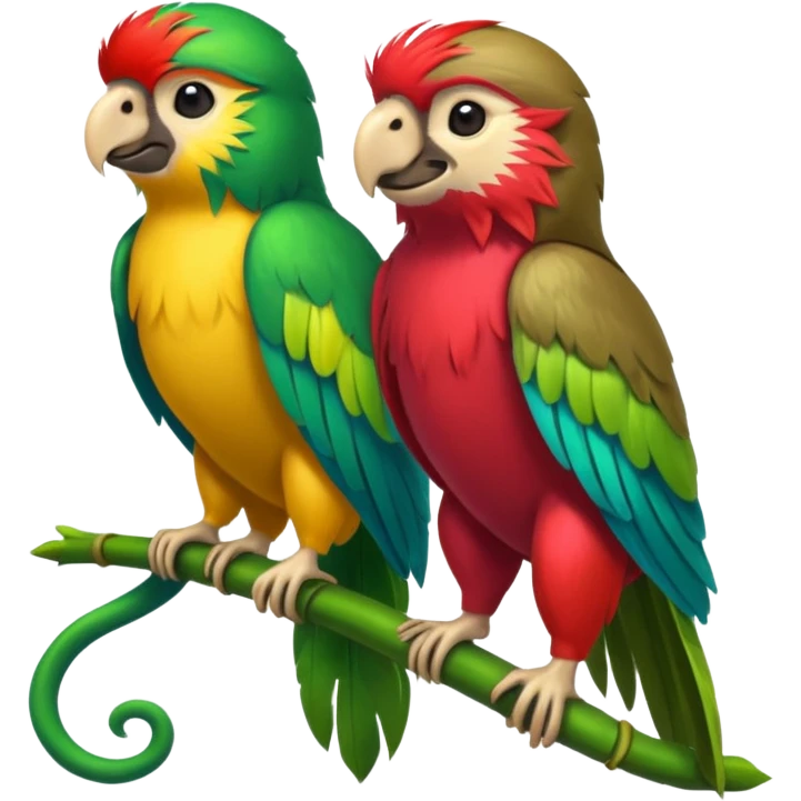 quetzal and monkey emoji