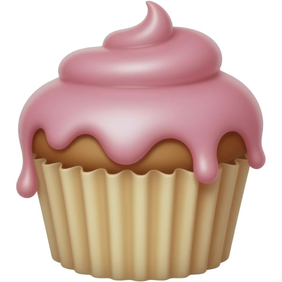 Cupcake with pink icing emoji