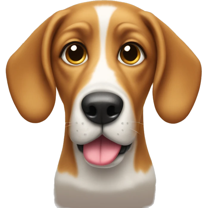 dog with tongue out and long ears out to the sides emoji