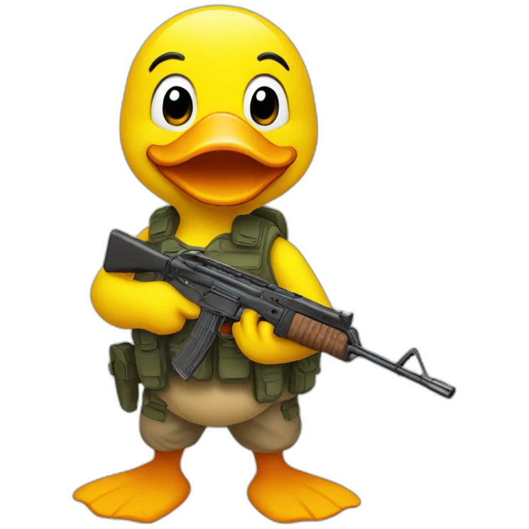 yellow duck holding akm emoji