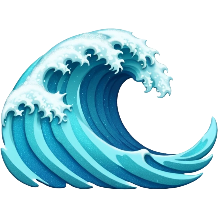 glitter blue wave emoji