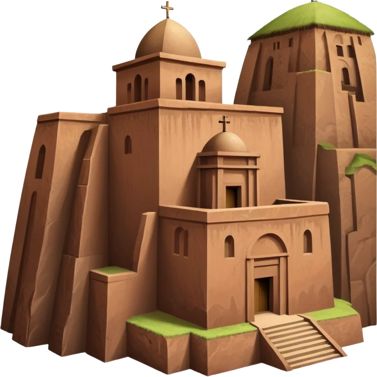 Create the rock hewn Church of Saint George in Lalibela, Ethiopia into an iOS style emoji. Make it HD and precise. emoji