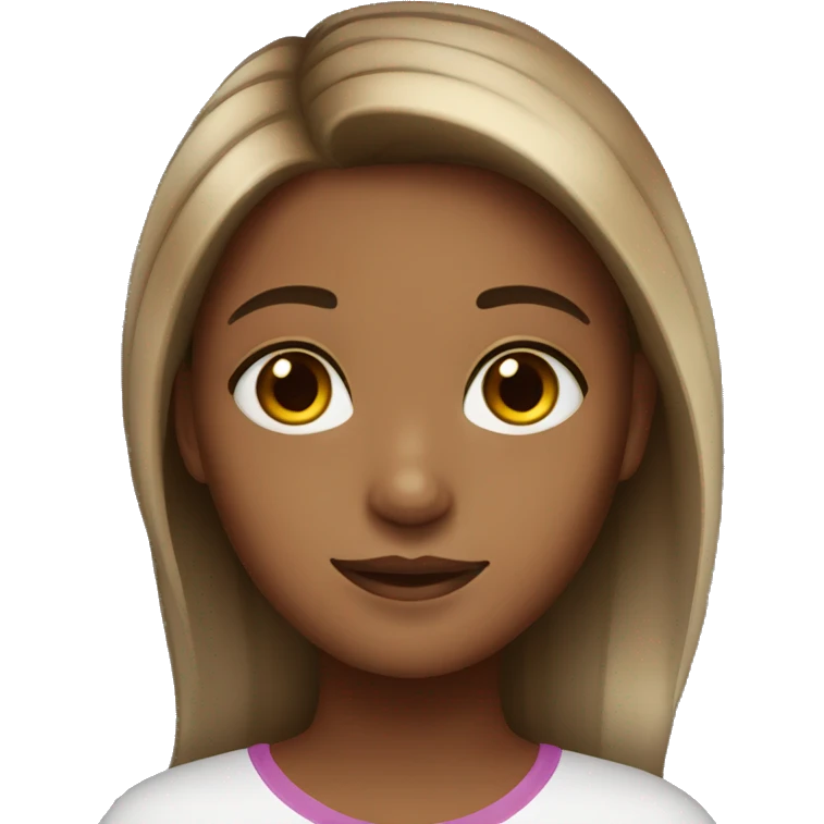 Girl with highlights and brown eyea emoji