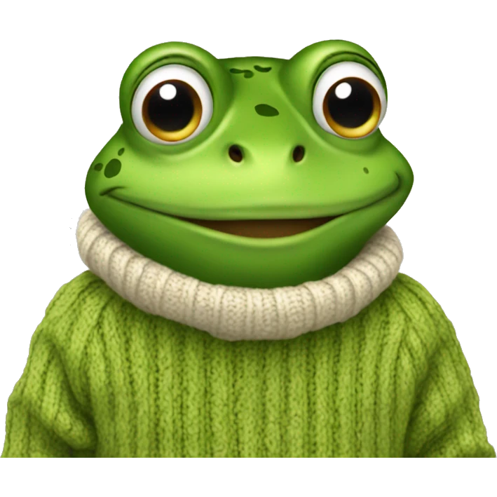 Frog with sweater emoji