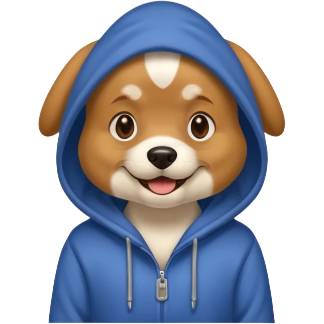 Dog wearing a hodie emoji