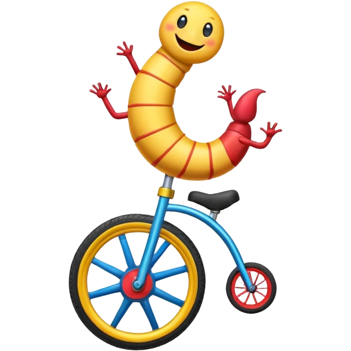 a worm dancing on a unicycle emoji