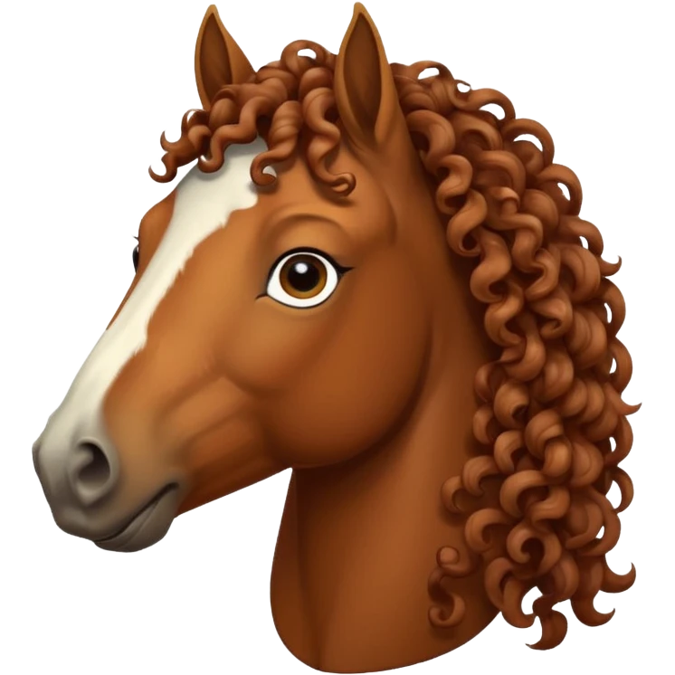 retro horse curly hair emoji