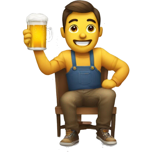 Graphic designer drink a beer emoji