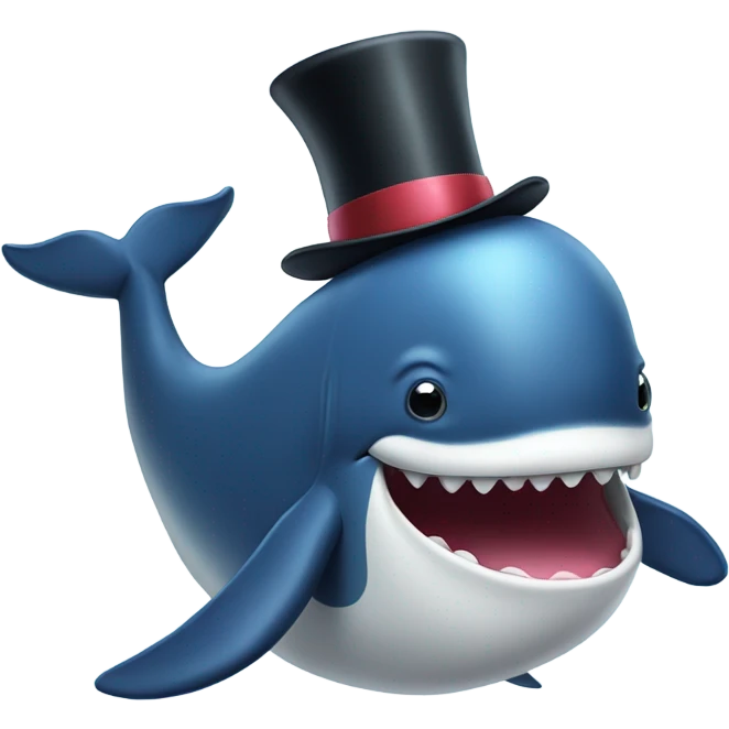Whale with top hat emoji