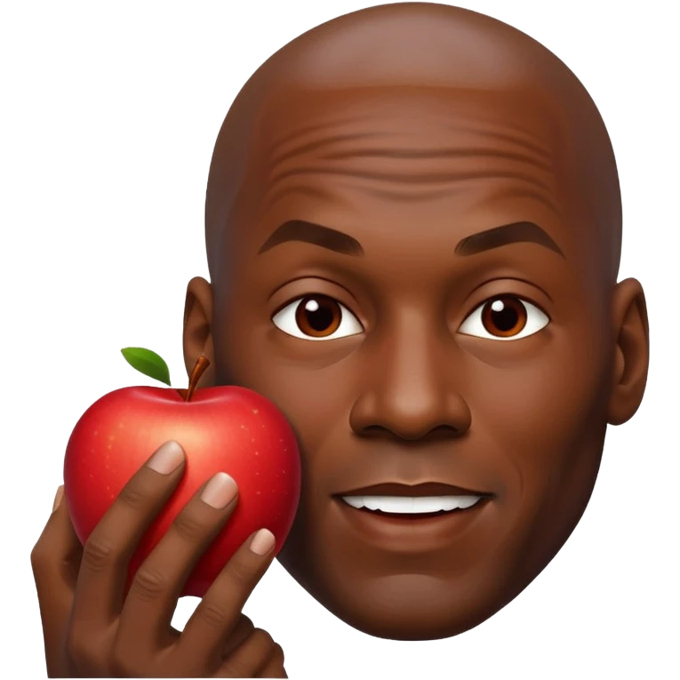 Michael Jordan eating a apple emoji