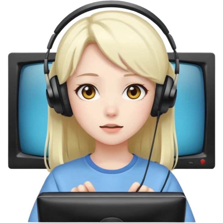 Tv izleyen anime kız emoji