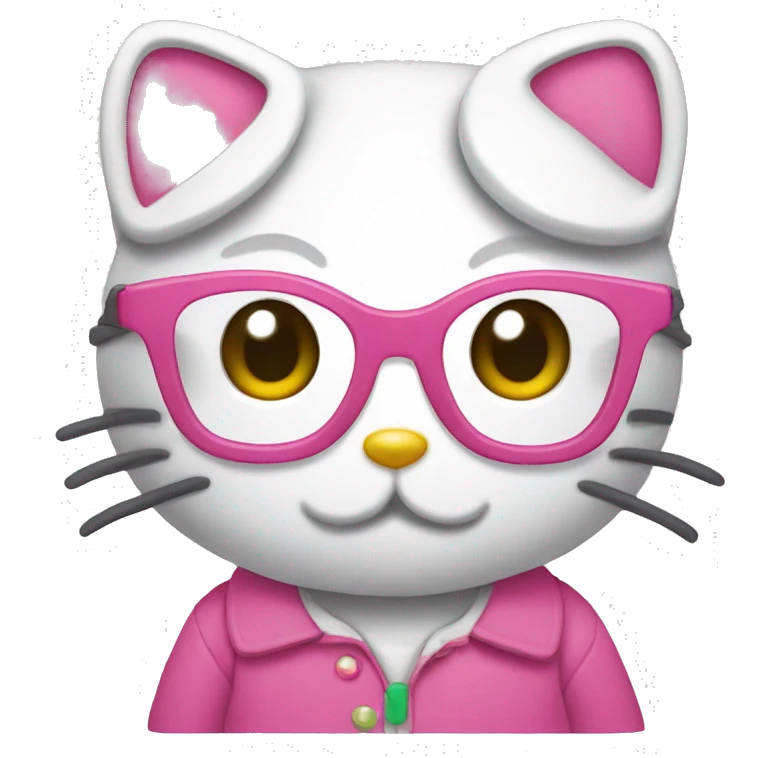 Hello kitty with glasses  emoji