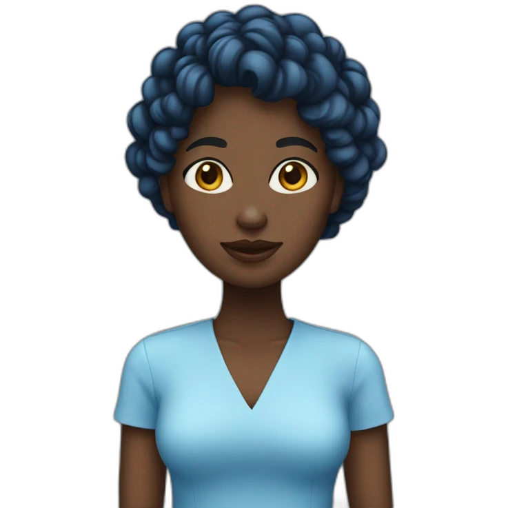 mulher negra com blusa azul emoji