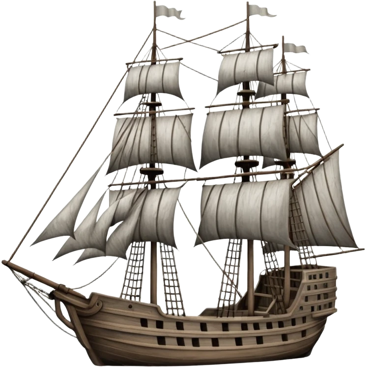 An old ship with masts and sails emoji