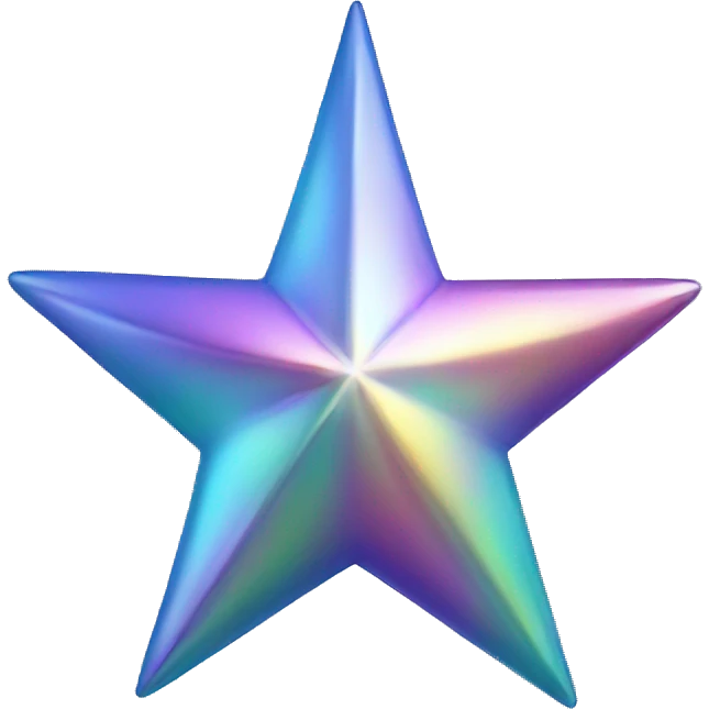 Iridescent christmas star emoji