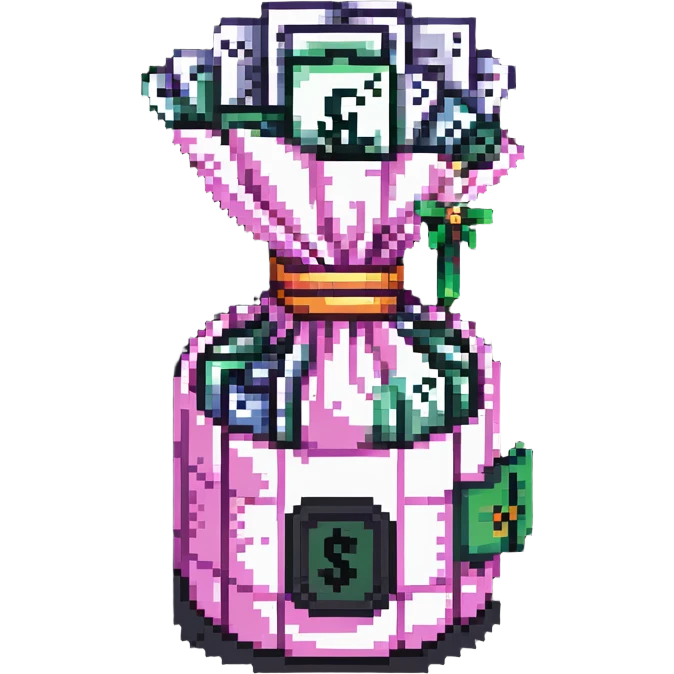 pink bundle of cash emoji