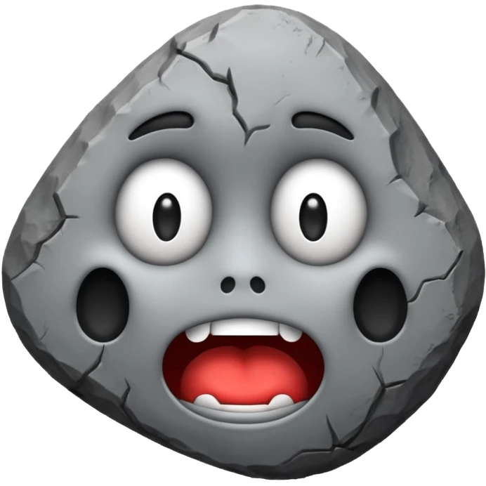 mix these two emojis keeping the rock shape🗿😱 emoji