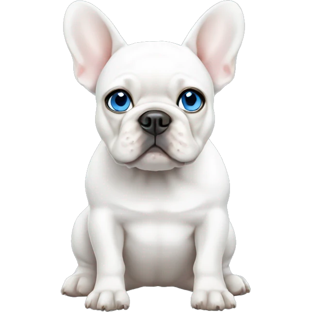 White French bulldog with blue eyes  emoji