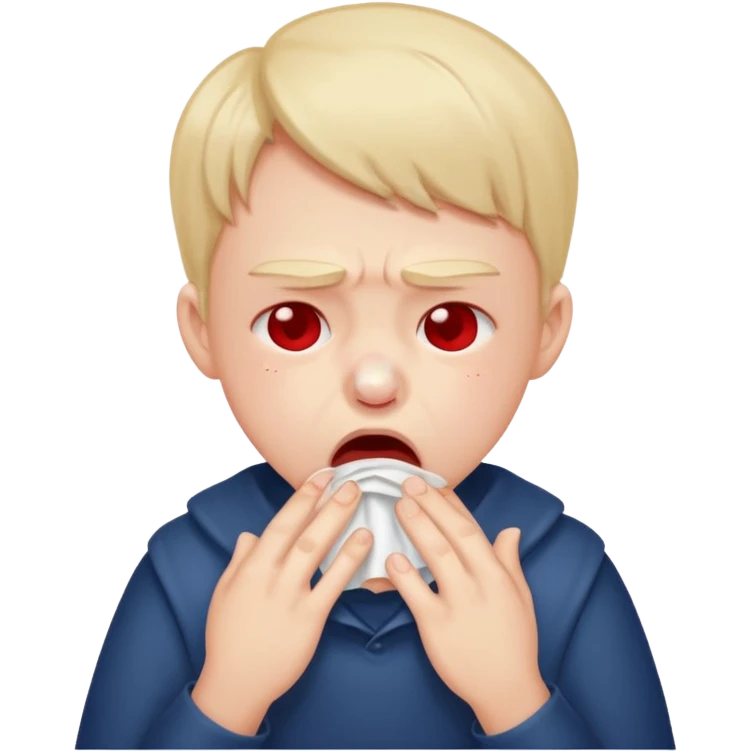 kid sneezing into tisue















 emoji